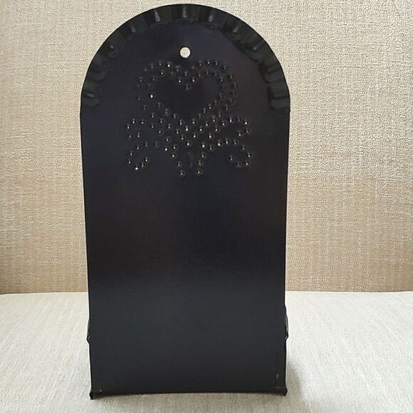 Metal Tin Punch Hurricane Candle Sconce Bronze Finish - Picture 5 of 10